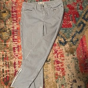 Madewell, Ankle Zipper, Pinstripe Skinny Jeans. 31